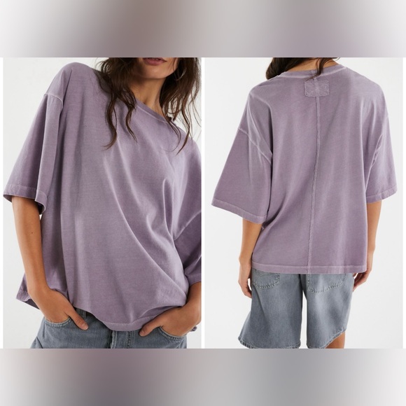 Free People Tops - NWT Free People We The Free Perfect Oversized Tee - plum ash purple - small